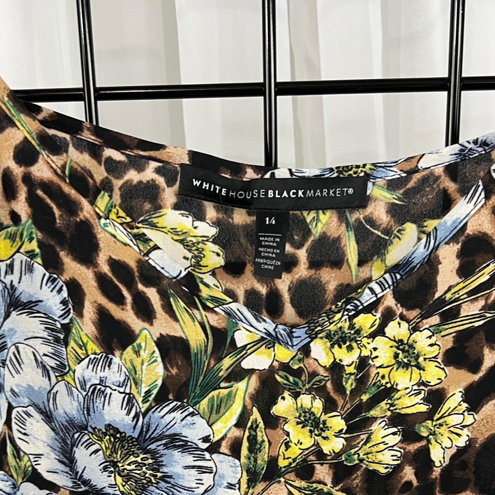 White House Black Market Floral Leopard Slip Dress - Picture 3 of 9